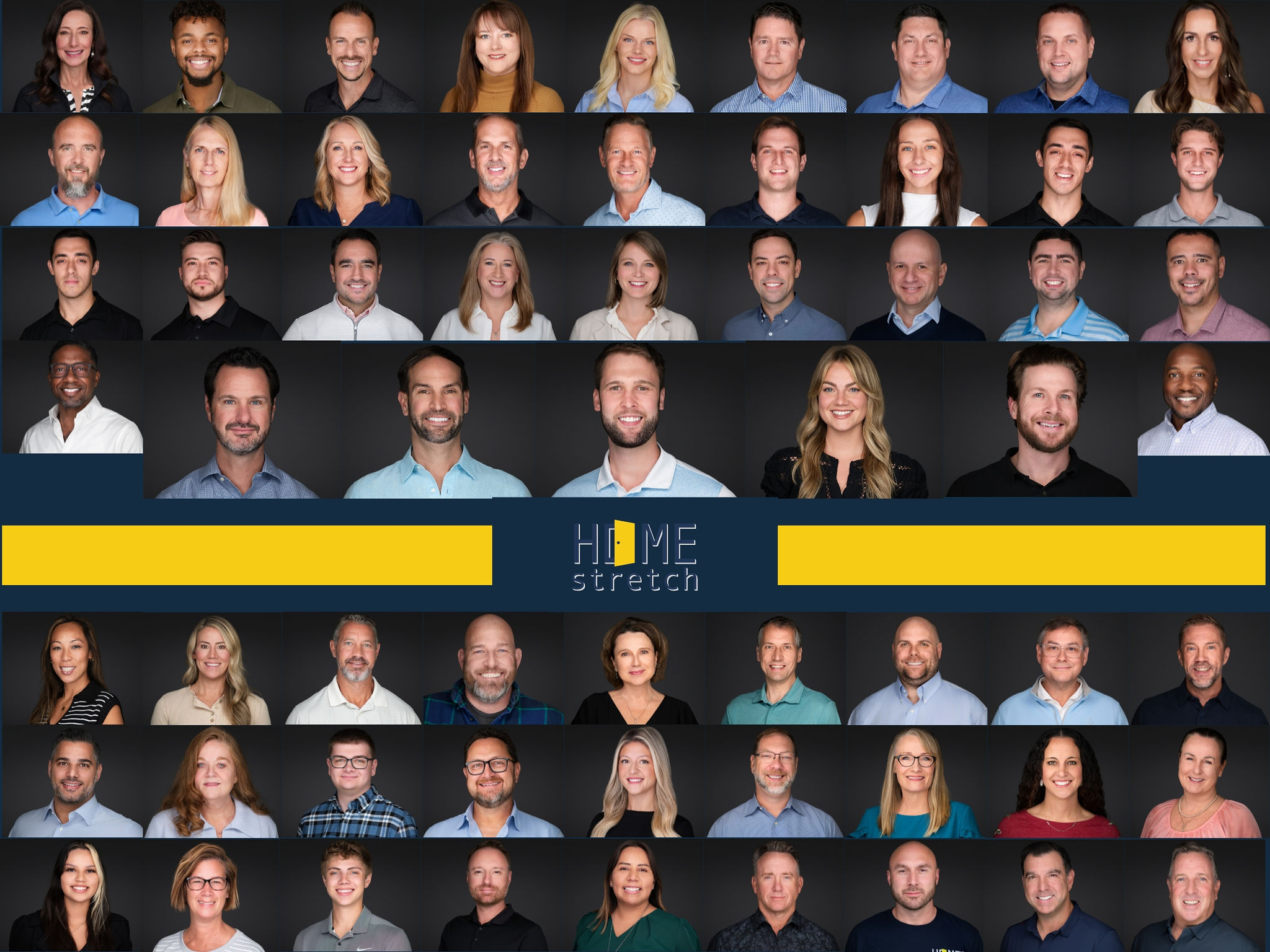 A collage of group headshots taken by Mark Denney.